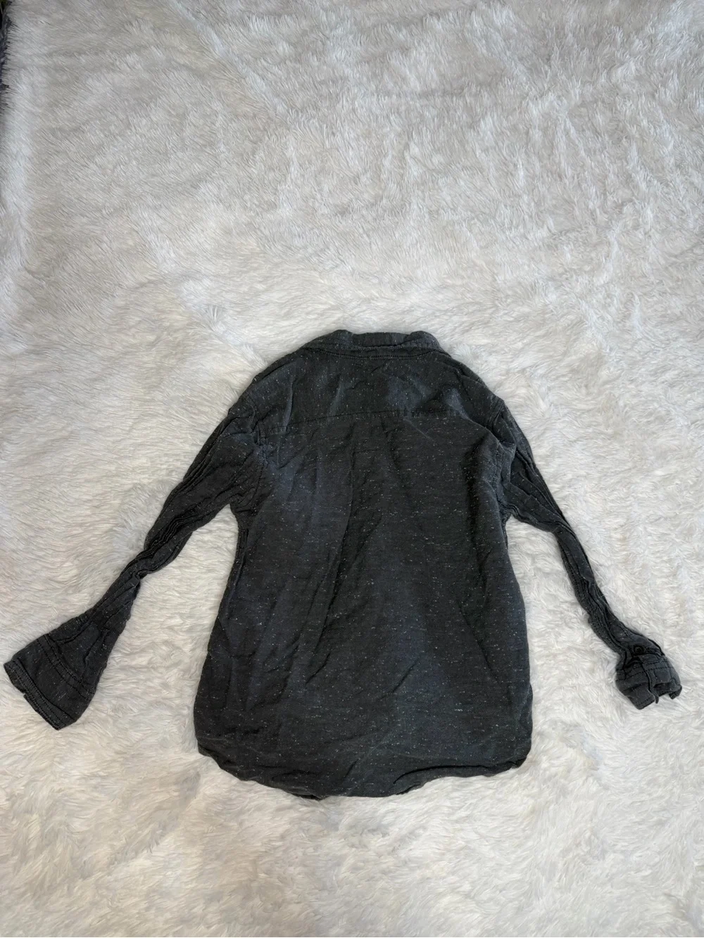 Kids Dark Gray Button-Up Shirt - Casual Long Sleeve Gymboree (5-6)